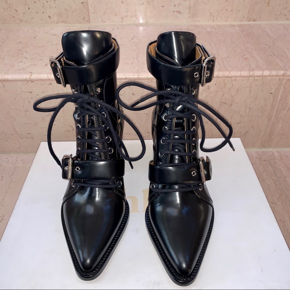 Chloé Black Reilly Leather Buckle Ankle Boots - Picture 9 of 15